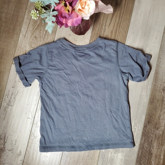 Batman Logo Gray and Black Toddler Boy Graphic Cuffed Sleeve T-Shirt Size 4T EUC - Picture 3 of 7